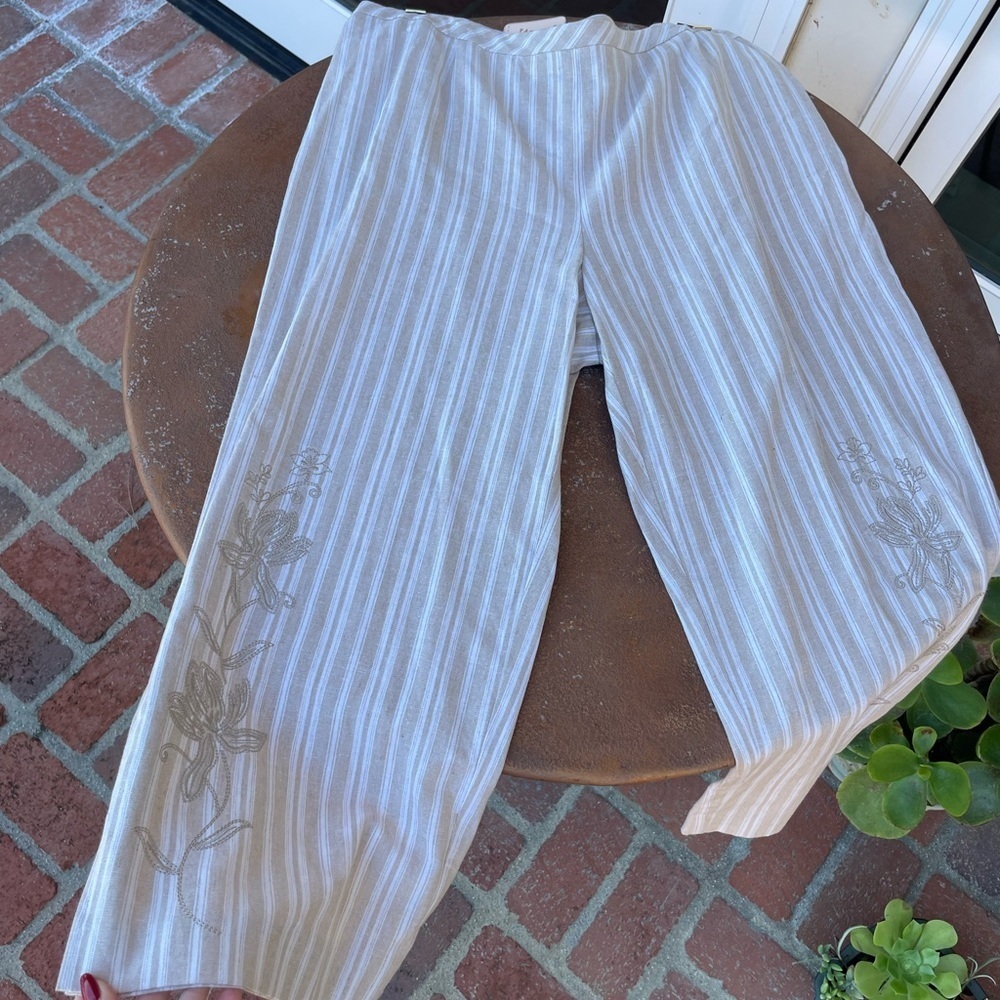 norton mcnaughton linen capri pants sz 16
